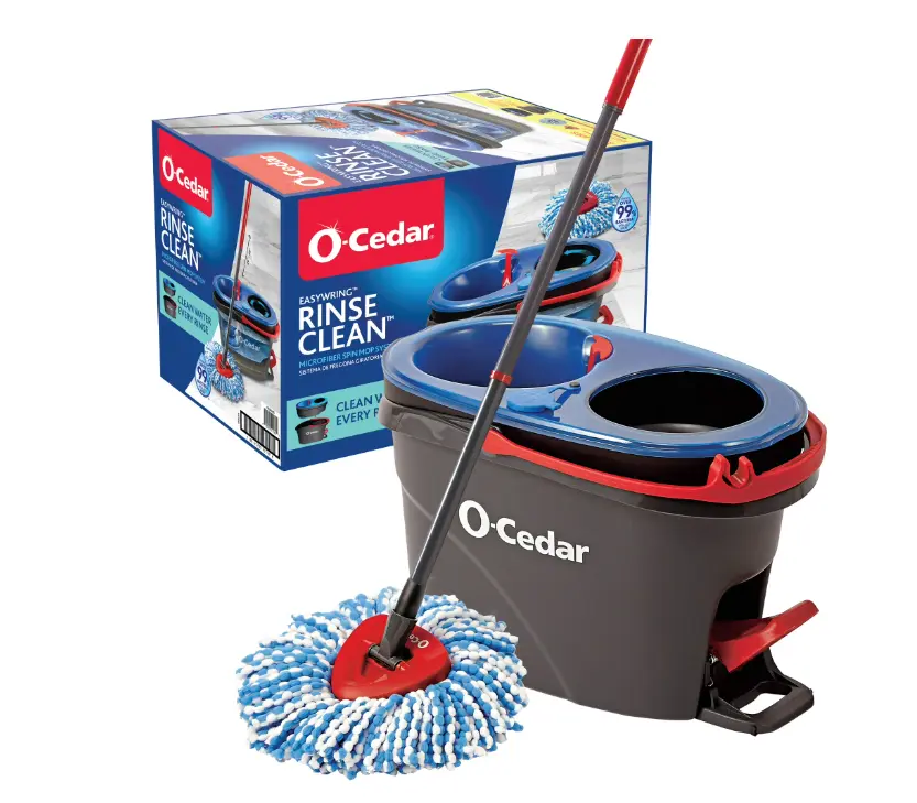 O-Cedar RinseClean Spin Mop With 2-Tank System and Microfiber Mop Head