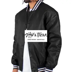 SHAKAWEAR Men's Casual Varsity Jackets Classic Baseball Jackets Plain Bomber Jacket Two Toned Coat Hip Hop Harem LA Streetwear Chicano Shaka Wear