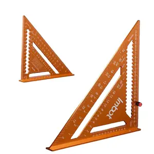 Imbot Aluminum Rafter Square, Carpenter Measuring Layout Tool, Alloy Metal Triangle Ruler Imperial Protractor for Woodworking and Carpentry