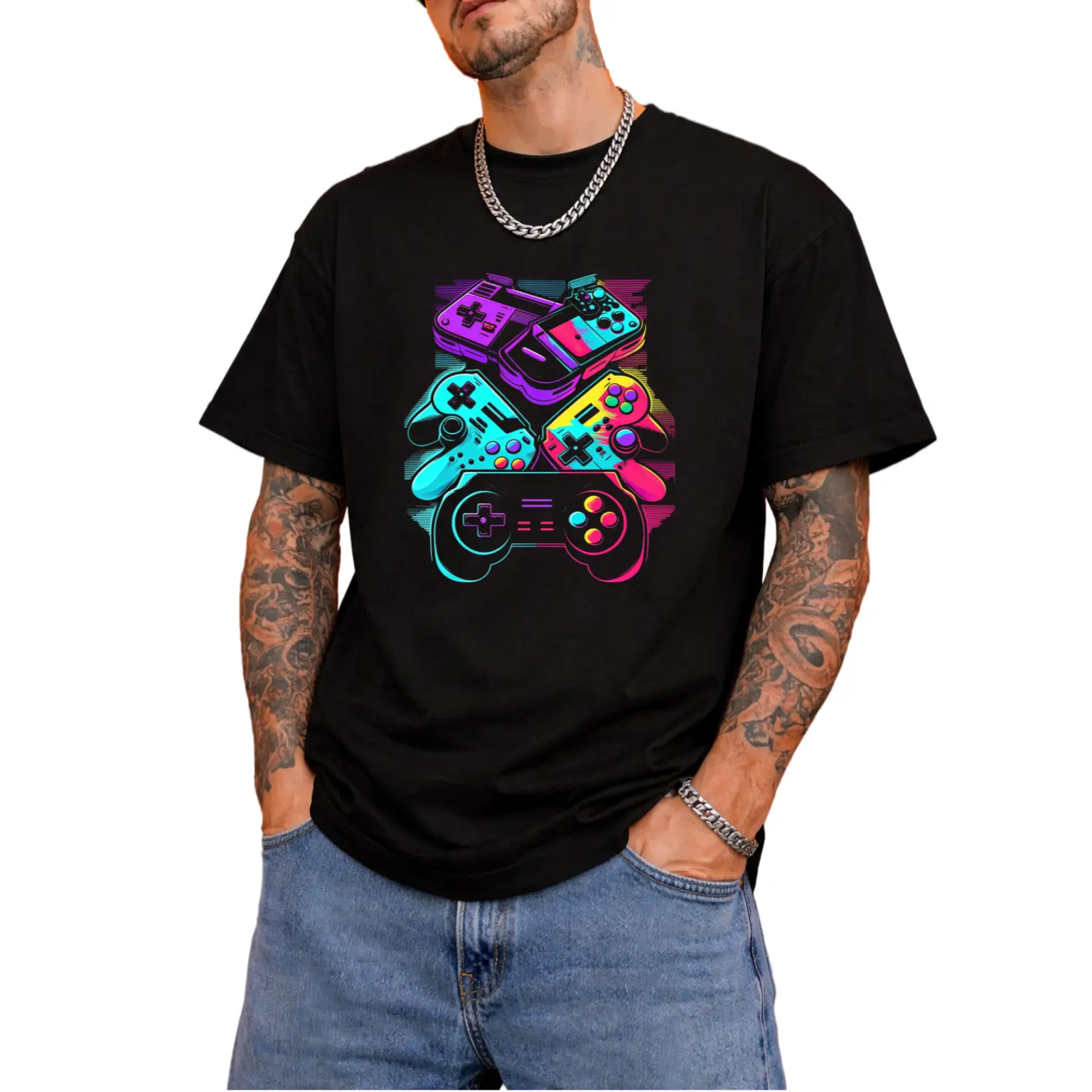 Gamer Control Video Game Controller T-Shirt Gift, Unisex, Popular Items, Soft, Breathable, Lightweight - Crew Neck, Regular Fit - Machine Washable, Comfortable Crew Neck Short Sleeve Graphic Print T-Shirt