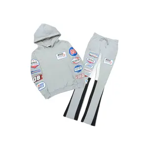Komanda Heather Grey/Multi Hoodie/Stacked Flare Track Set