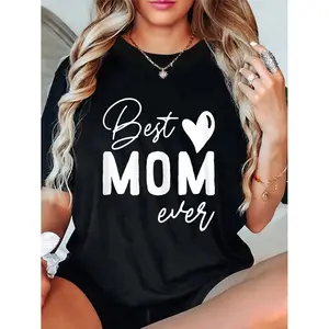 100% Cotton Mothers Day Best Mom Ever Gifts From Daughter Women Mom Kids Crewneck T-Shirt