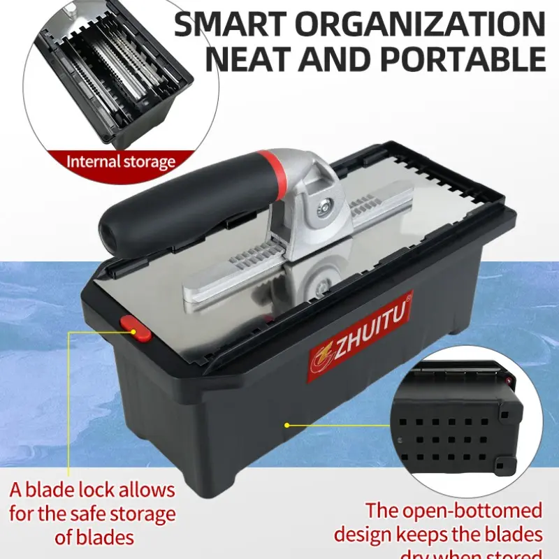 Multi-Functional Tile Notch Trowel, Replaceable Stainless Steel Blade, Portable Tile Mortar Tool, Tile Installation Tools, Easy-To-Use for Wall Construction