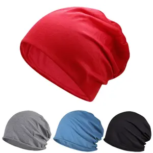 4 Pack Soft Lightweight Running Brimless Hat Cotton Slouchy Beanie Brimless Baotou Hat for Men Women Beauty & Personal Care