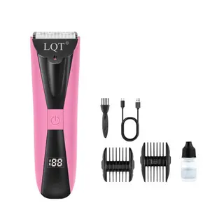LQT Cordless Hair Clipper, Electric Bikini Trimmer, Body Hair Shaver, Pubic Hair Trimmer, Rechargeable Intimate Grooming Kit with LCD Display, 2 Guide Combs, USB Charging