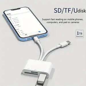 Suitable for Type-C/IOS Mobile Phone Computer Camera Drone SD Card/TF Card U Disk Various Storage Devices Reader Multi-Function Three-in-One Reader, Sd Card Reader, Card Reader Micro Sd, Memory Card Reader, Computer Accessorie, Usb Multi Port, Otg Adapter