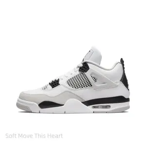 Retro fashion casual anti slip shock-absorbing high top basketball shoes in white and black