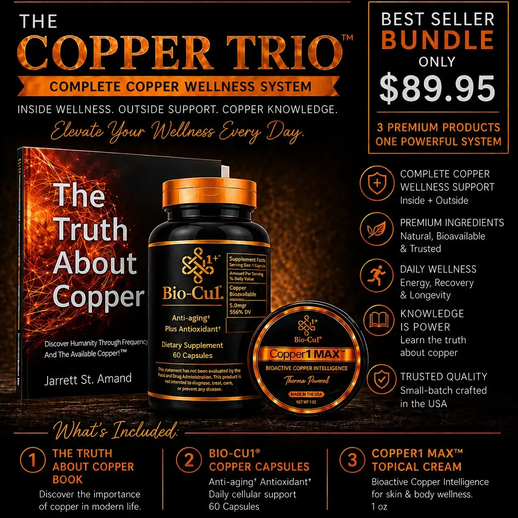 Bio-cu1 Copper Trio Bundle - Advanced Dietary Copper Focus Capsules (supports wellness), Healthcare Skin Care Cream (aids relax), and Science & Natural Sciences Book