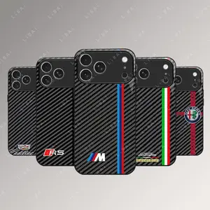 for iPhone 17/16/15/14/13/12/11 pro/promax New Carbon fiber texture mirror mobile phone case glass case 995