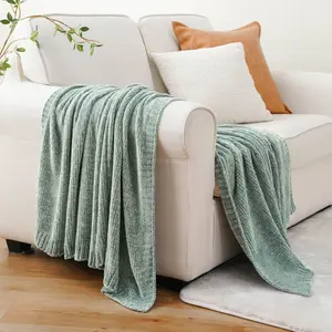 Battilo | Chenille Throw Blanket for Couch, Throw Blanket for Home Decor, Chenille Knit Throw Blanket, 51"x67"