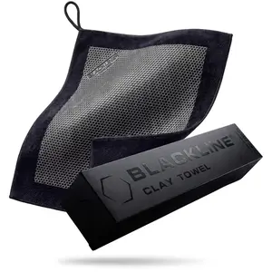 BLACKLINE Clay Towel - Auto Detailing Clay Towel - Decontaminate Paint and Glass For Smooth Washing - 12" x 12" Brushed Microfiber