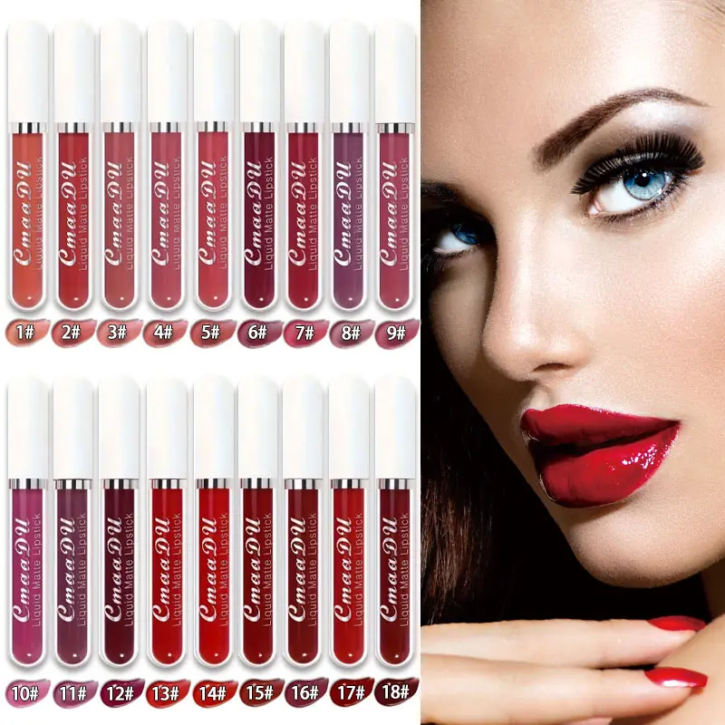 Matte Liquid Lipstick, Waterproof and Long-Lasting Formula with a Flawless Finish, All-Day Wear Lip Makeup in 18 Vibrant Shades, 18 Shades, 18 Vibrant Matte Shades