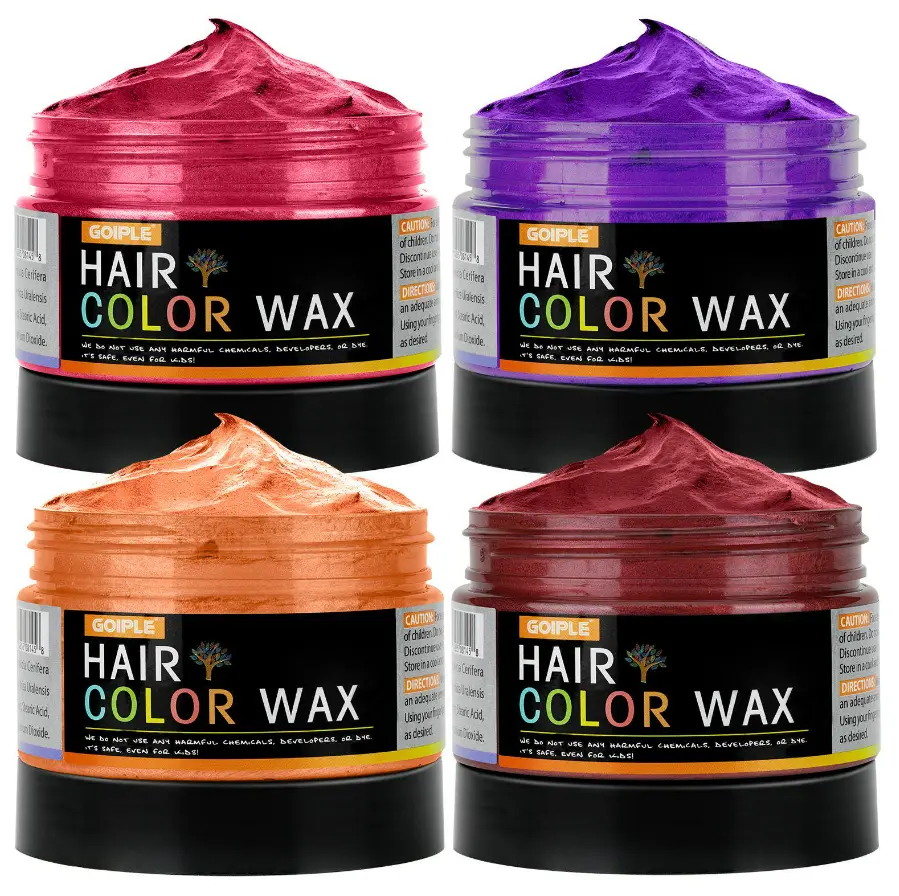 4pcs Temporary Hair Color Wax（120g）for Christmas Party, Daily Party Cosplay Stocking Stuffers DIY Washable Hair Chalk Natural Instant Hair Color for Women Temporary Hair Dye for Kids Teens Women Men