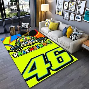Valentino Rossi VR46 Racing Themed Flannel Decorative Area Rug - Oversized Soft Plush Mat for Man Cave & Teen Bedroom, Non-Slip Thick MotoGP Pattern Home Decor for Racing Fans #VR46Rug #RacingCarpet #MotoGPDecor #FlannelMat #NonSlipRug