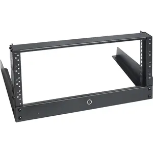 4u Tabletop Rack for Audio & Network, Desktop Rack Shelf Open Frame Sound Recording Shelf, Tappered Holes Black 2