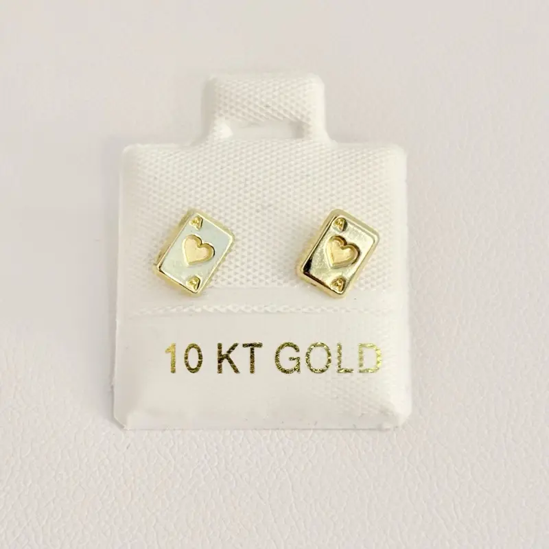 10k Gold Earrings - Playing Cards