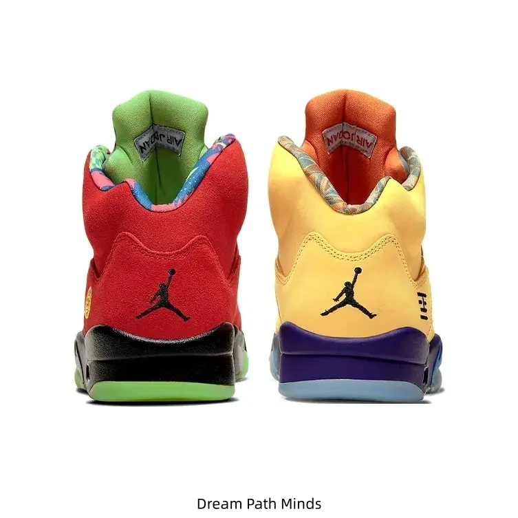 Red and Yellow Mismatched Suede Mesh High-Top Basketball Shoes Retro Patchwork Cushion Sneakers Streetwear Casual Trainers