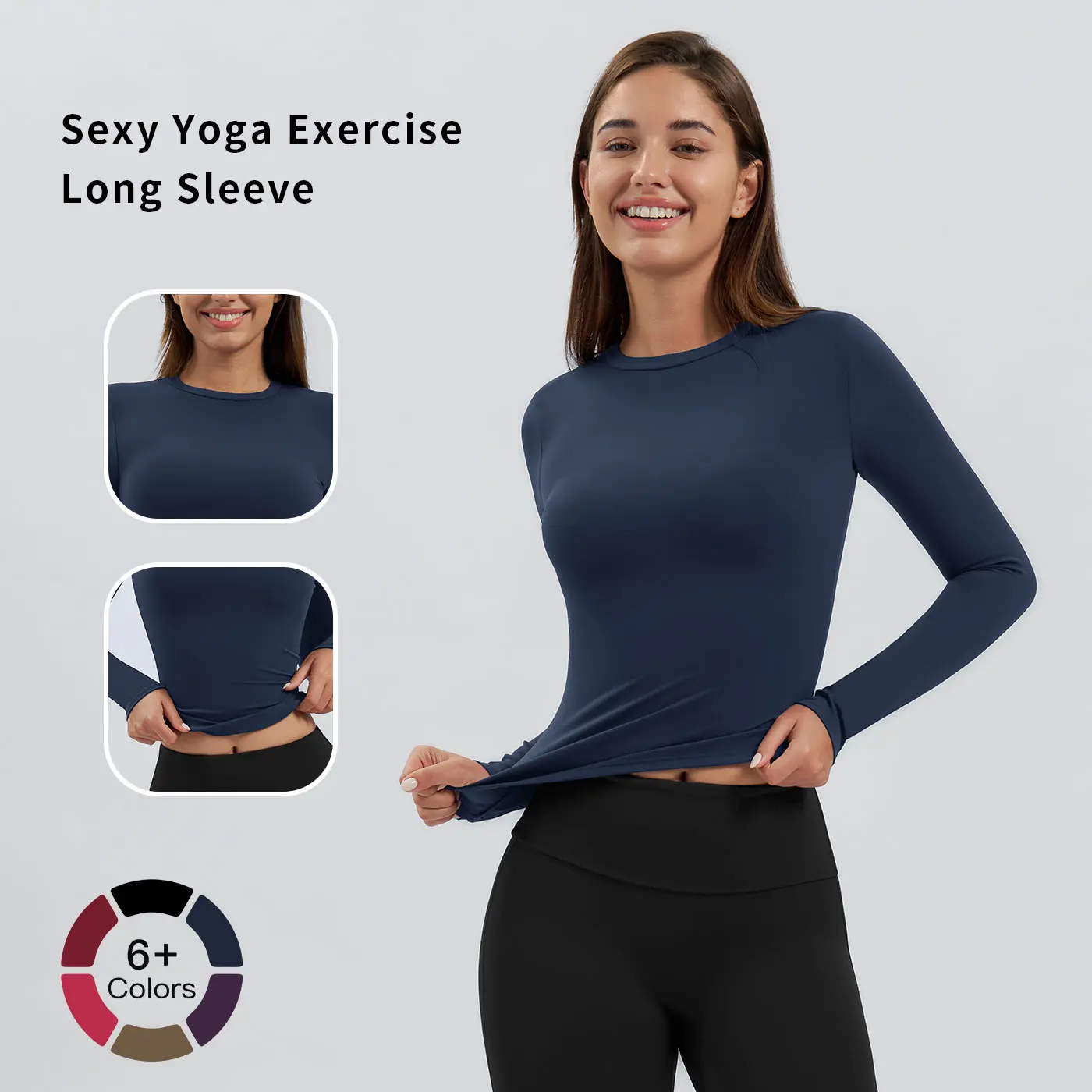 Women's Compression Sports Tee, Short-Sleeve Quick-Dry Nylon Top for Yoga and Running, Slimming Athletic Apparel, Fitness Shirts, Casual Running Tops