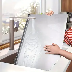 Stainless steel folding upper and lower cutting boards, heavy-duty cutting boards, Durable cutting boards, suitable for meat, fruit, vegetables, baking, with a face fence to block the flow of liquids, cheese cooking boards, kitchen supplies