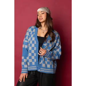 The Chexx Oversized Cardigan - Blue