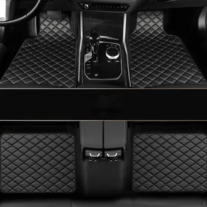 4-Piece Universal Car Floor Mats, Luxurious PU Material, Wear-Resistant, Protects Vehicle, Suitable for Most Car Front and Rear Rows