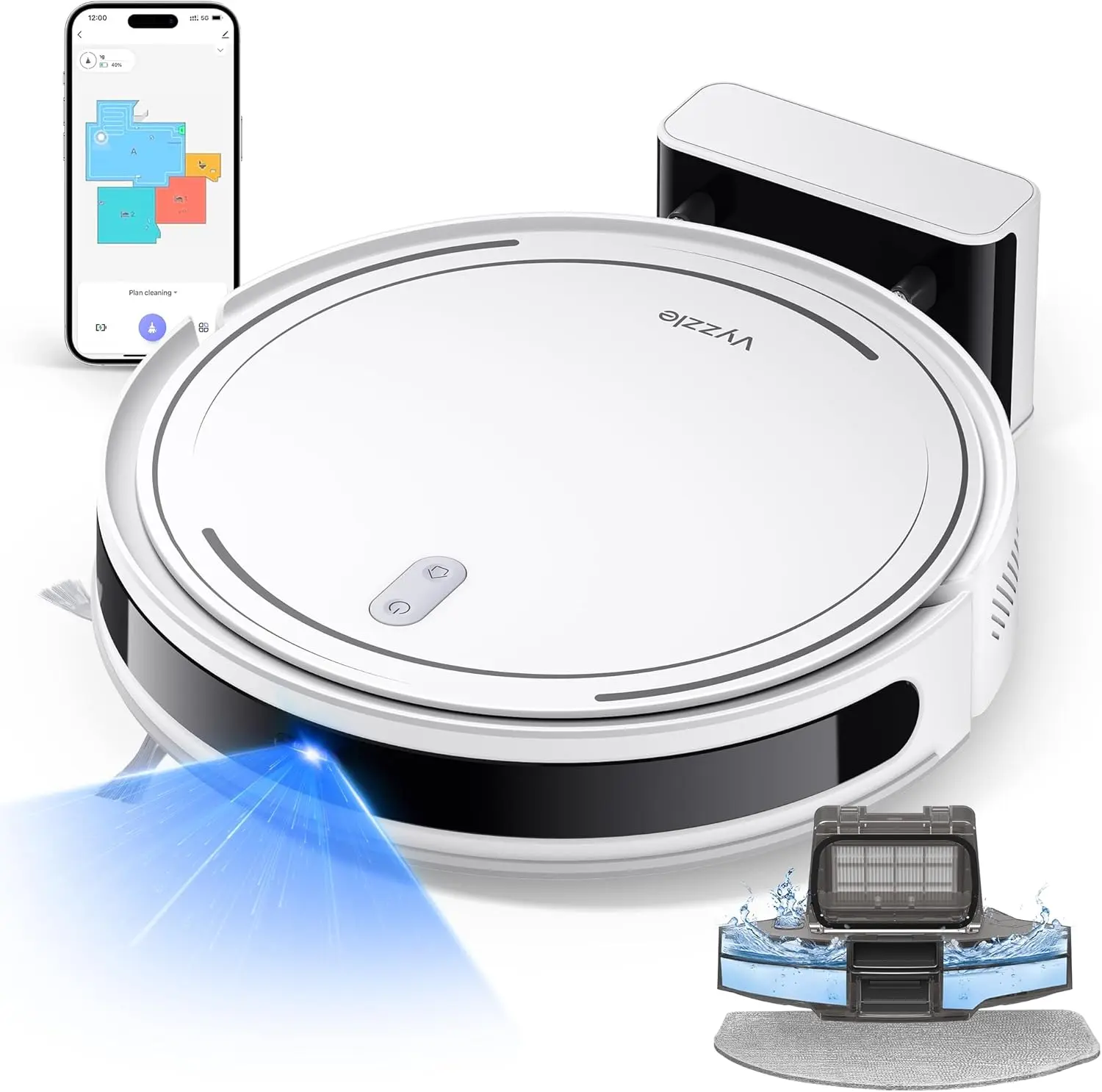Robot Vacuum Cleaner, Super-Thin, Powerful Suction, Quiet, Self-Charging Robotic Vacuum Cleaner, Cleans Hard Floors to Medium-Pile Carpets