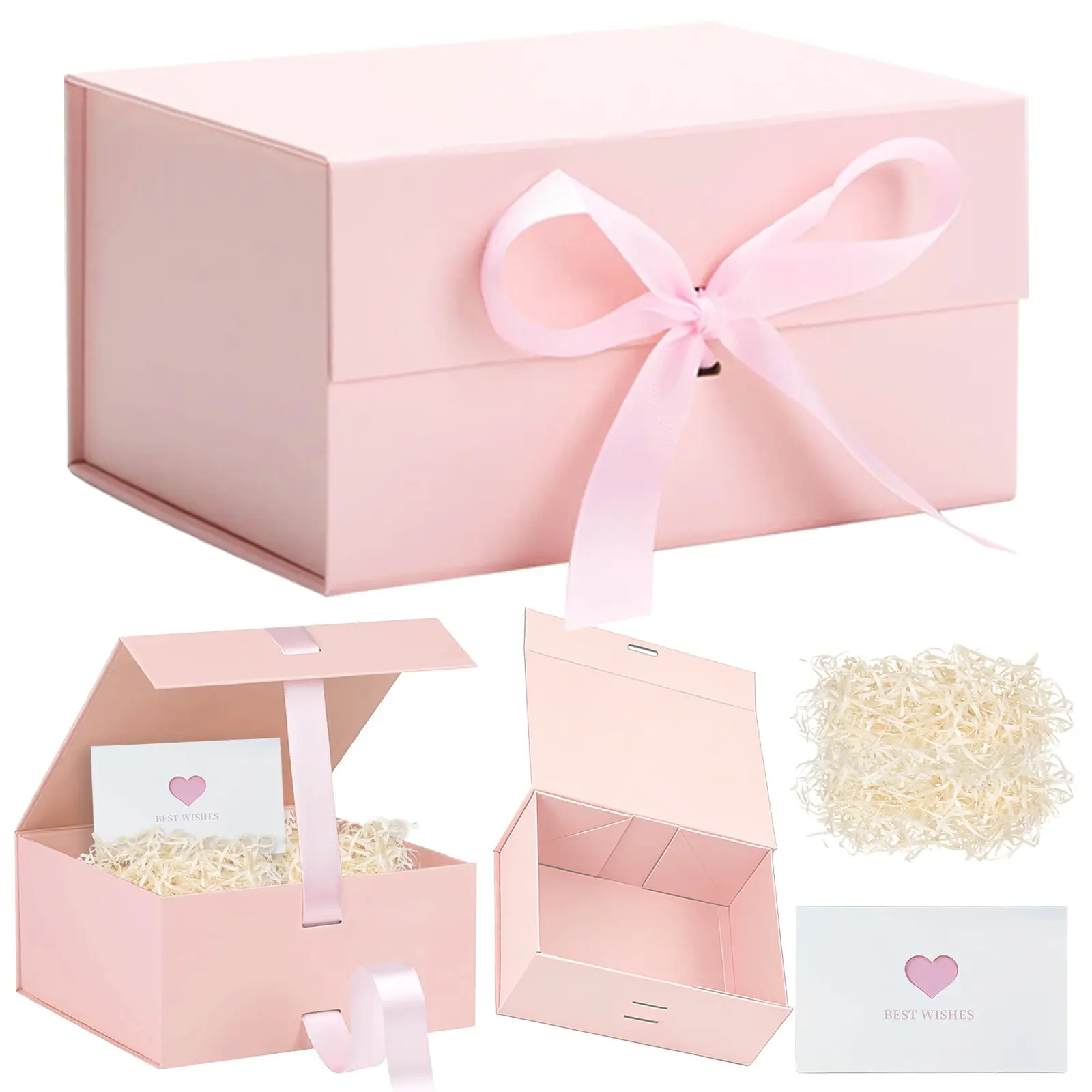 Gift Box Large Valentines Box with Magnetic Lids Black Gift Boxes for Groomsman Proposal Gifts Contains Card, Ribbon, Filler Birthday Exquisite Gift Box Romantic Gift Box Gift Packaging Box