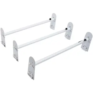 【Spotlight Day】VEVOR Van Roof Ladder Rack, 3 Bars Alloy Steel Roof Racks, 750 LBS Capacity Rain-Gutter Roof Rack, Adjustable Length 40.2" to 74.8", Van Ladder Rack Compatible with Chevrolet Express, GMC Savana, etc