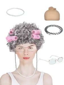 Halloween Role-Playing Old Lady Costume Set, Perfect for Halloween Parties & Cosplay Events, Comfortable & Stylish Design