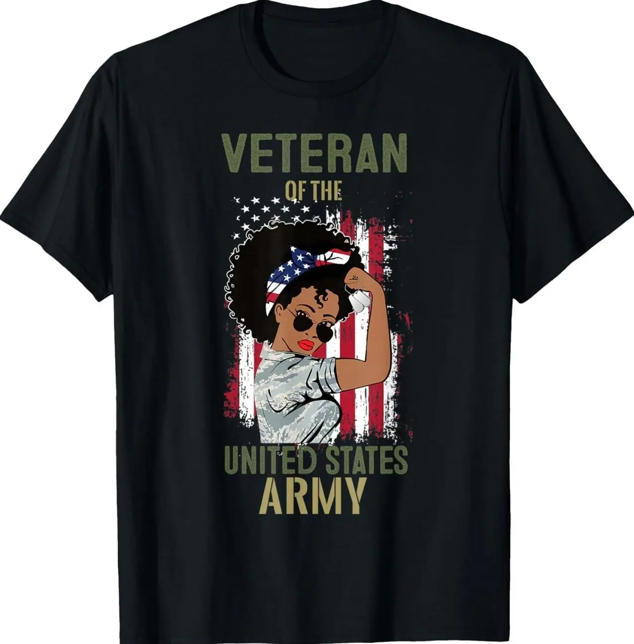 African American Army Veteran Female Shirt, Melanin US Army T-Shirt