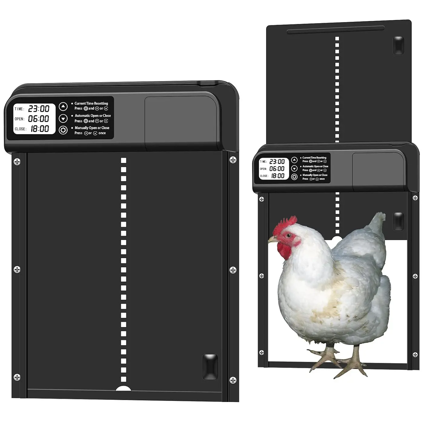 Automatic Chicken Coop Door with Timer and Protection, Aluminum Material, Ideal for Farming and Pet Care, Durable and Easy to Use, Chicken Cage