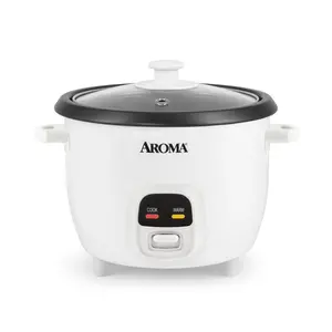 Rice Cooker Bonded Granite 6-Cup Rice Cooker, White - Automatic Shut-Off, Nonstick, Ultra-durable pot is super easy to clean