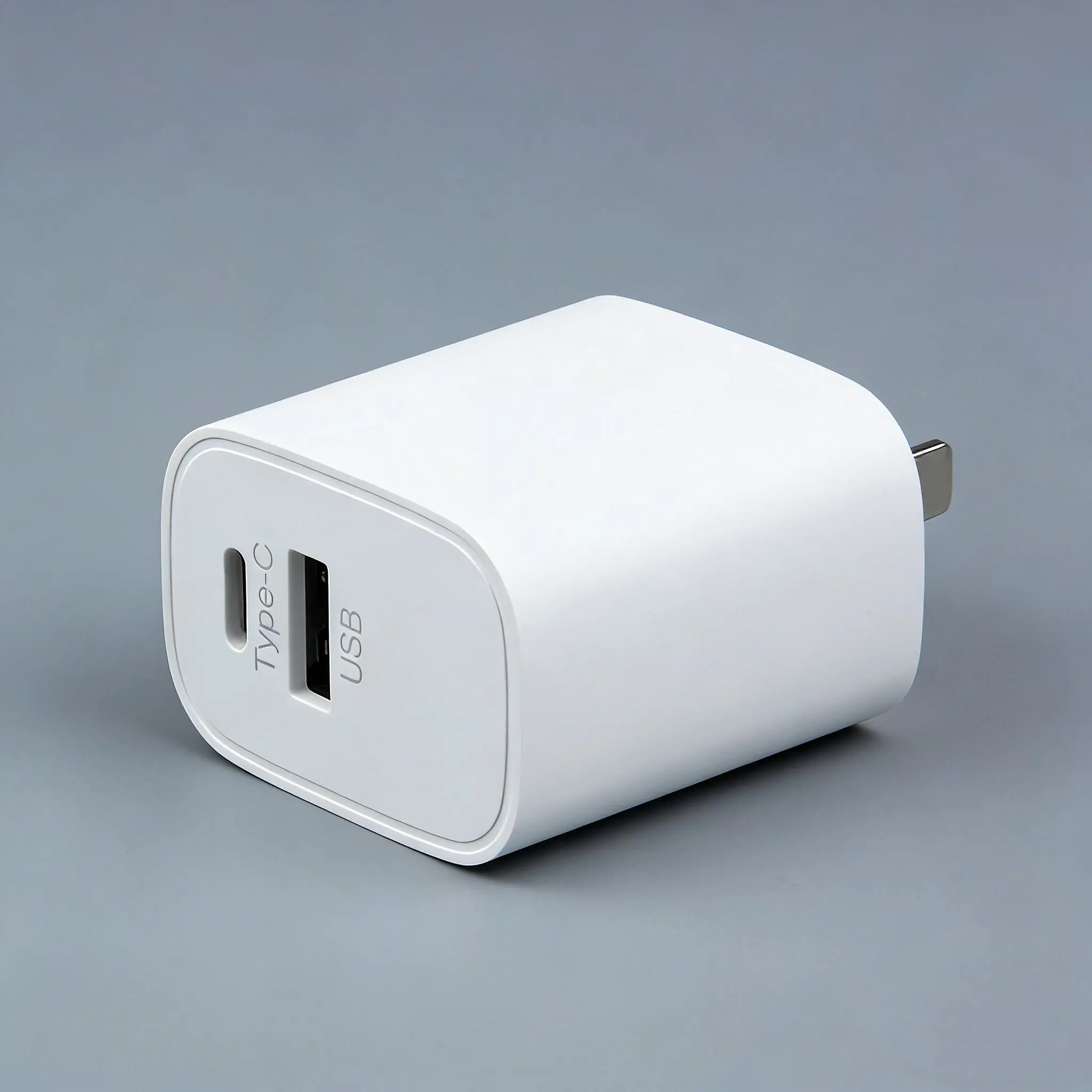 Dual Port Charger Adapter, Wall Mount USB-C & USB-A, Portable Home Travel Use, Total 20W for iPhone Samsung Android Tablets Phones, 5v Devices