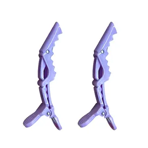 RhisoHair Free Gift Purple Alligator Hair Clip for Styling Sectioning, Plastic Hair Styling Clip with Wide Teeth & Double-Hinged Design