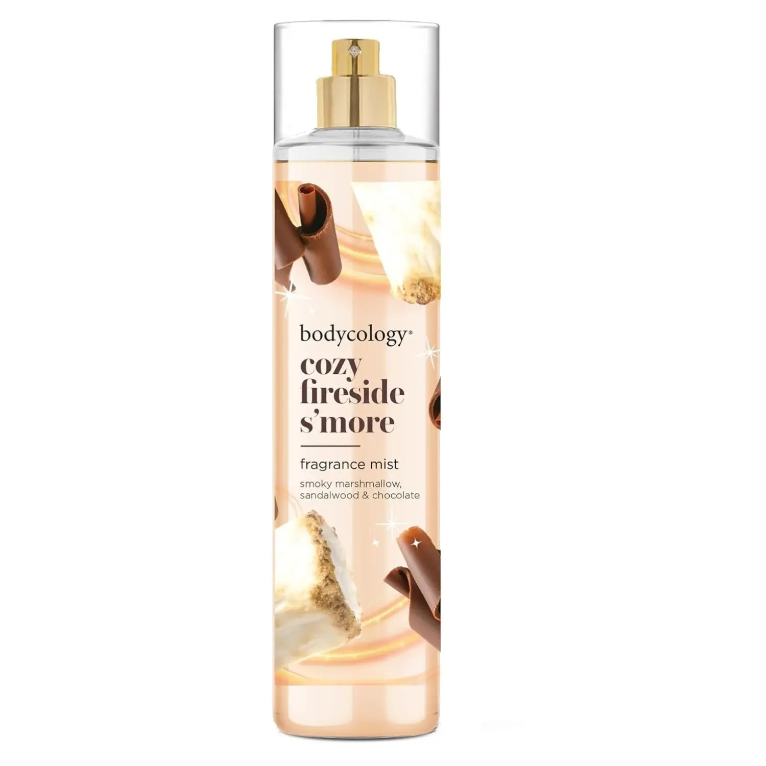 Women's Lightly Scented Long-Lasting Paraben-Free Phthalate-Free Sweet Marshmallow Body Fragrance Micromist - Chocolate Cozy Fireside S'more Scent, 8 fl oz, Beauty & Personal Care Single Item, Body Fragrance Mist, Phthalate-Free Women's Fragrance