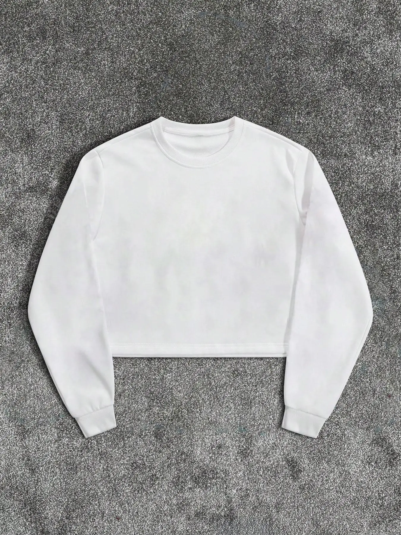 Men's Solid Color Ribbed Crop Sweatshirt, Sportswear Sweatshirt, Regular Fit Casual Soft Comfy Long Sleeve Round Neck Pullover for Spring & Fall, Fashion Men's Top for Daily Wear, Hoodie, Athletic Style Activewear, Casual Athletic Apparel