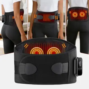 Dual-Sided Heating Massage Waist Belt 3-Level Heat Dual Motor Vibration Support Shaping Breathable Practical Gift for Women & Elders