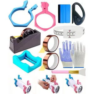Sublimation Blanks Tumbler Clamp Tool, for 20 Oz Sublimation Blanks, Heat Resistant Gloves, Heat Tape Sublimation, Heat Tape Dispenser Sublimation Kit, Tumbler Clamp Clamp (Blue,)