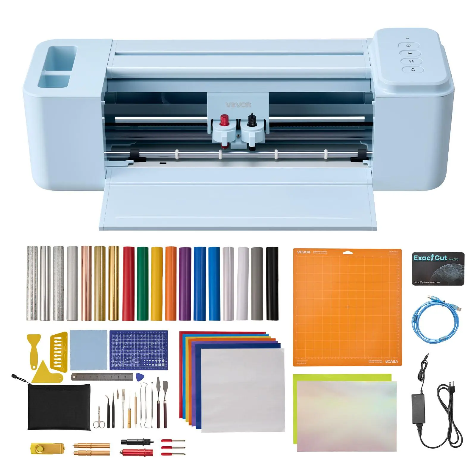 【toolupgrade】VEVOR Vinyl Cutting Machine, 12 in, Button-Controlled Vinyl Cutter with Materials and Tool Kit, 20000+ Built-in Design Resources, Compatible with Mac, Windows, Android and iOS, for Customized Cards【auction-opantalk】