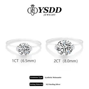 【#452 Invisible Ring】1-2CT Moissanite Enhanced Nylon Thread Band vvs Synthetic Moissanite Rings in 925 Sterling Silver Invisible Ring