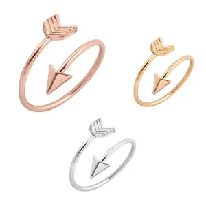 Delicate Arrow Ring - Adjustable Silver Gold or Rose Gold Plated Fashion Jewelry for Women Elegant Versatile Design with Luxurious Finish