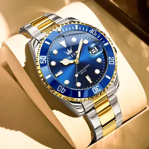 OLEVS Luxury Watches for Men Big Face Stainless Steel Business Dress Analog Quartz Watch with Day Waterproof Luminous Mens Wrist Watch 5885