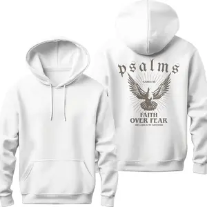 Faith Over Fear Hoodie,Jesus hoodie Cotton Menswear god  apparel