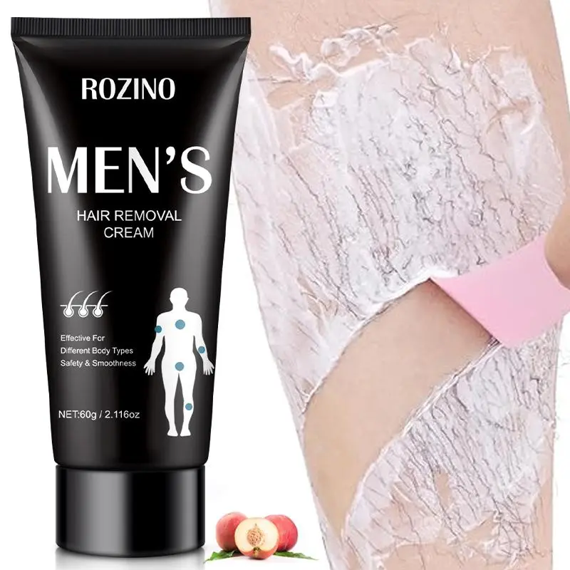Men's Hair Removal Cream, Gentle Hair Remover Cream for Arms, Chest, Legs, Safe and Painless Hair Removal Product for Men, Body Care, At Home Hair Removal