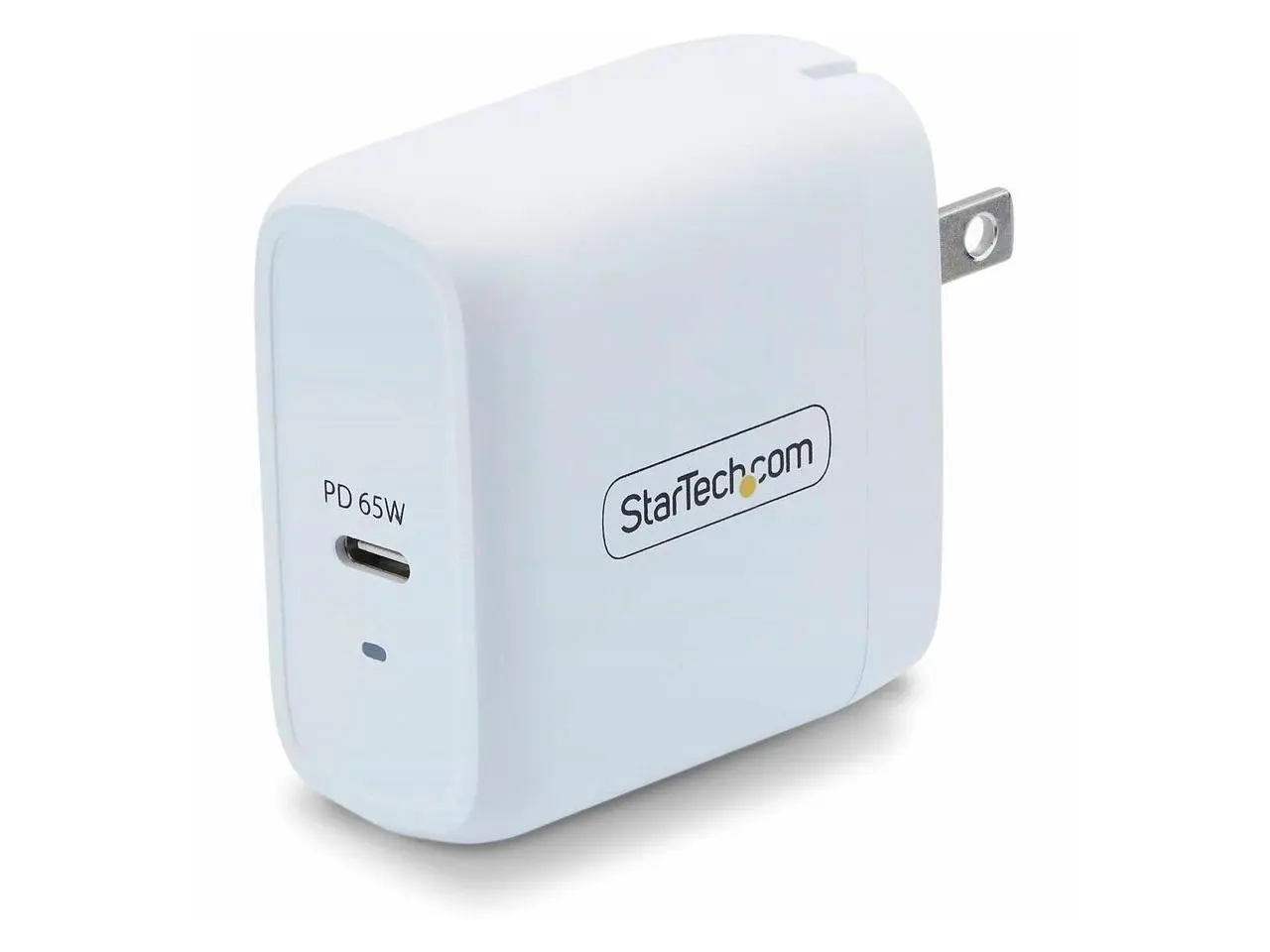 StarTech 65W USB-C Laptop Charger - GaN Charger with Power Adapter Brick - - Up to 65W of USB-C PD 3.0/2.0 - 1065NW-WALL-CHARGER