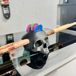 Mohawk Skull Guitar Pick and Drumstick Holder