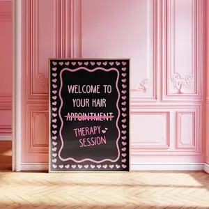 Hairstylist Salon Decor Pink Trendy Poster Hairstylist Poster Salon decor Hairdresser Gift