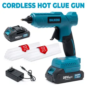 BALKONI Cordless Hot Glue Gun Kit | With 1x1.5Ah Battery & 20 Glue Sticks | Fast Heating, Anti-Drip, Safety Protection Design | For School Crafts, DIY Arts, Decorations, Quick Home Repairs