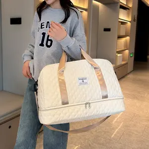 Spacious Large Capacity Travel Duffel Bag, Lightweight Water-Resistant Argyle Pattern Luggage, Reinforced Handles with Breathable Mesh Panels and Multiple Compartments, Ideal Gym Bag or Weekender for Men and Women