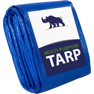 All Weather 100% Waterproof Heavy Duty Tarp, 5 Mil UV Temperature Resistant Tarps, High Durability Multipurpose Cover, for Home Outdoor Winter Snow Clean Up, Camping, 8x10